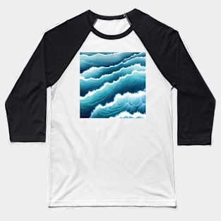 Hyperrealistic blue ocean waves Baseball T-Shirt